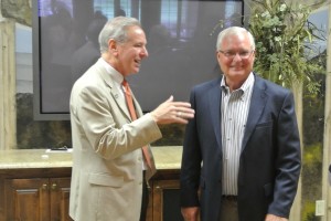 Rob Denson and Dennis Albaugh enjoy meeting with students and their families.