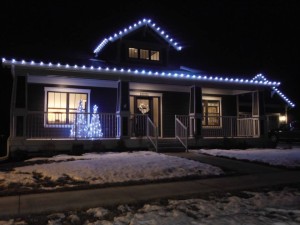 Holiday lights at Prairie Trail Ankeny Iowa